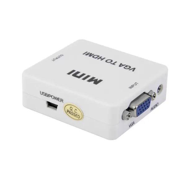 Mini VGA Audio to HDMI Female 1080p Converter Adapter with 3.5mm Audio Cable For PC Laptop DVD VGA to HDMI Wholesale