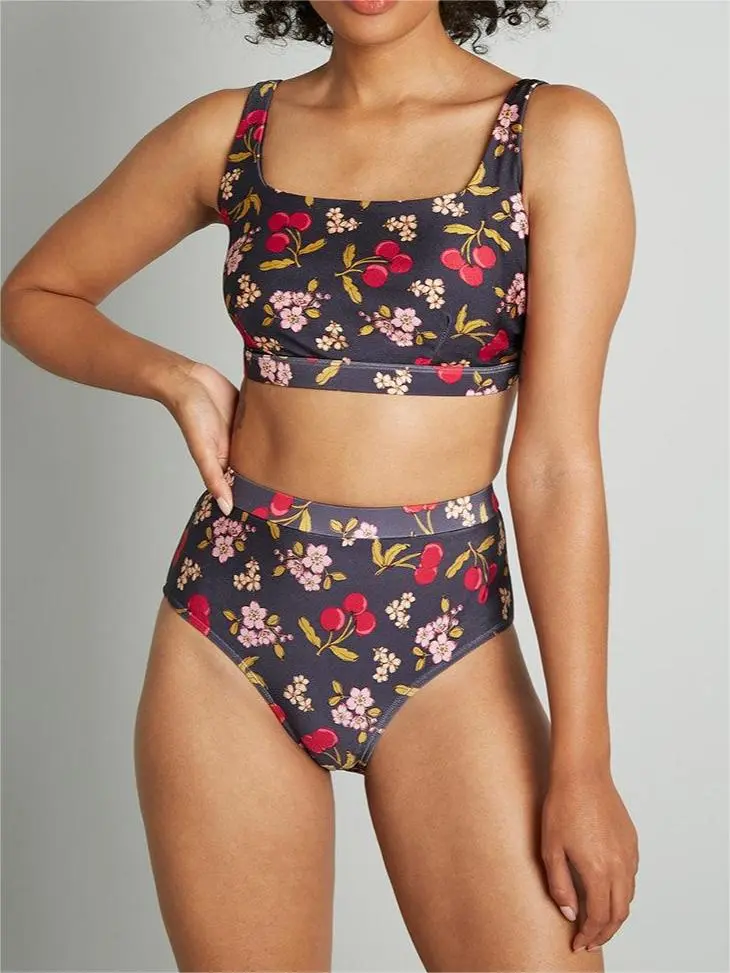 Cherry On Your Savored Sun High-Waisted Bikini Bottoms