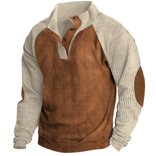 Men's Outdoor Raglan Sleeves Casual Stand Collar Sweatshirt