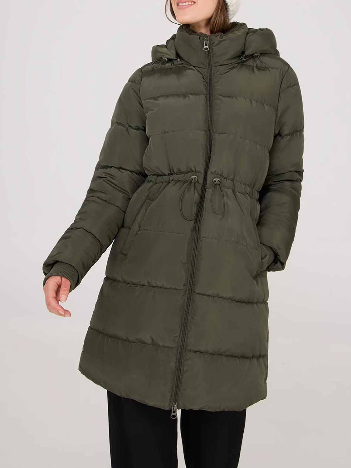 Drawstring Waist Puffer Jacket