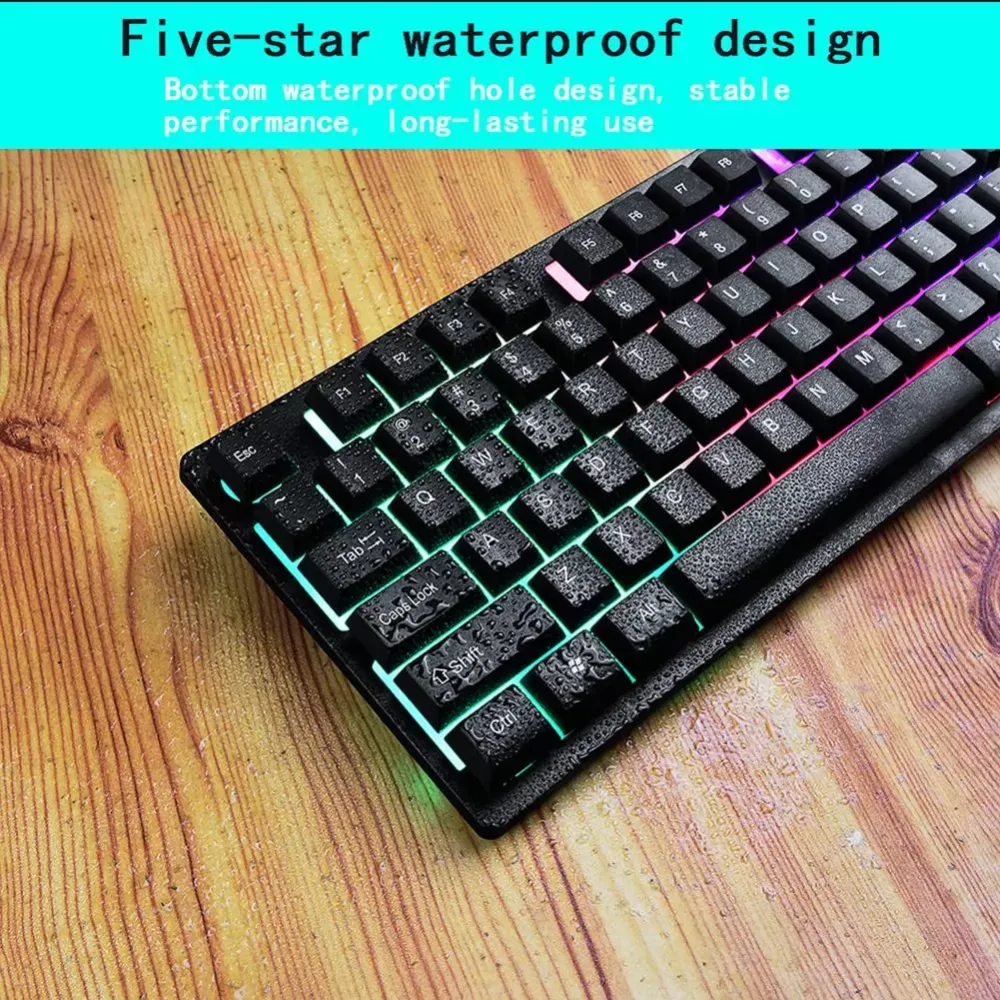 104 Keys USB Wired Blue Switch 9 Modes RGB Backlight Desktop Laptop Mechanical Gaming Keyboard for Home Office