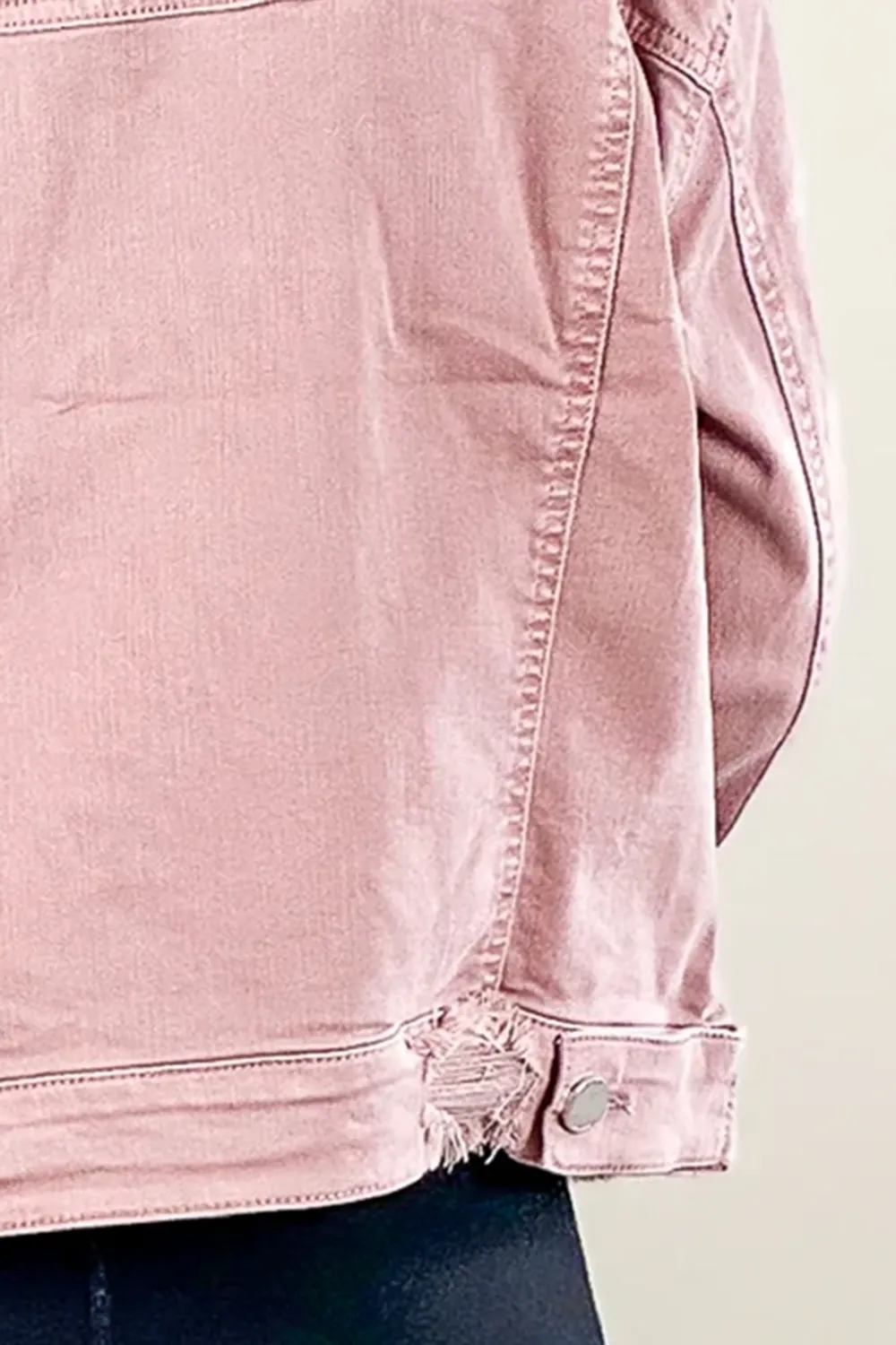 Pink denim jacket