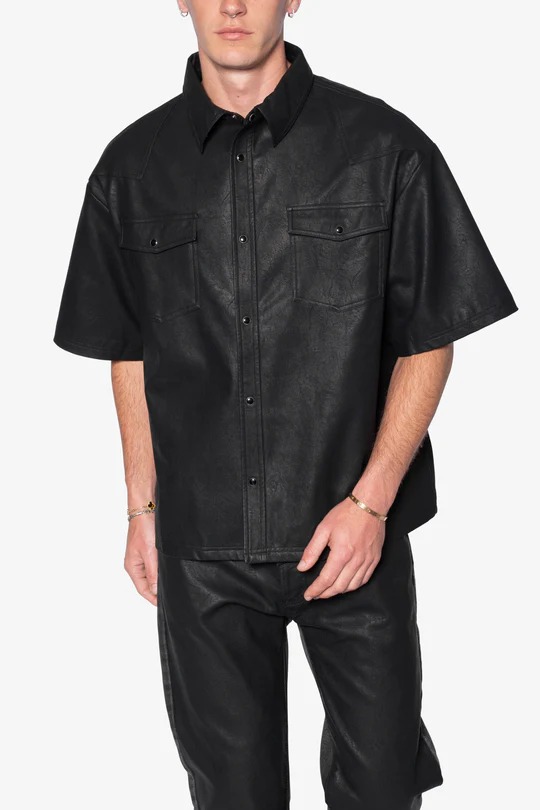 LEATHER S/S SHIRT