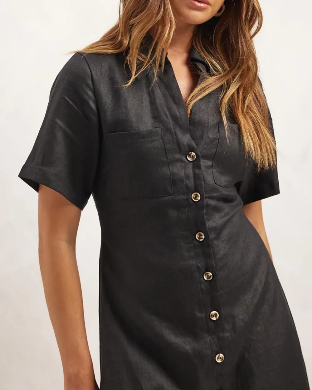 Linen Midi Shirt Dress