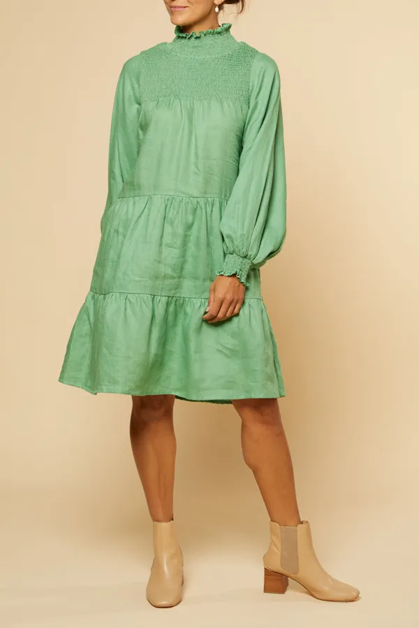 Lakey Long Sleeve Dress in Jadesheen