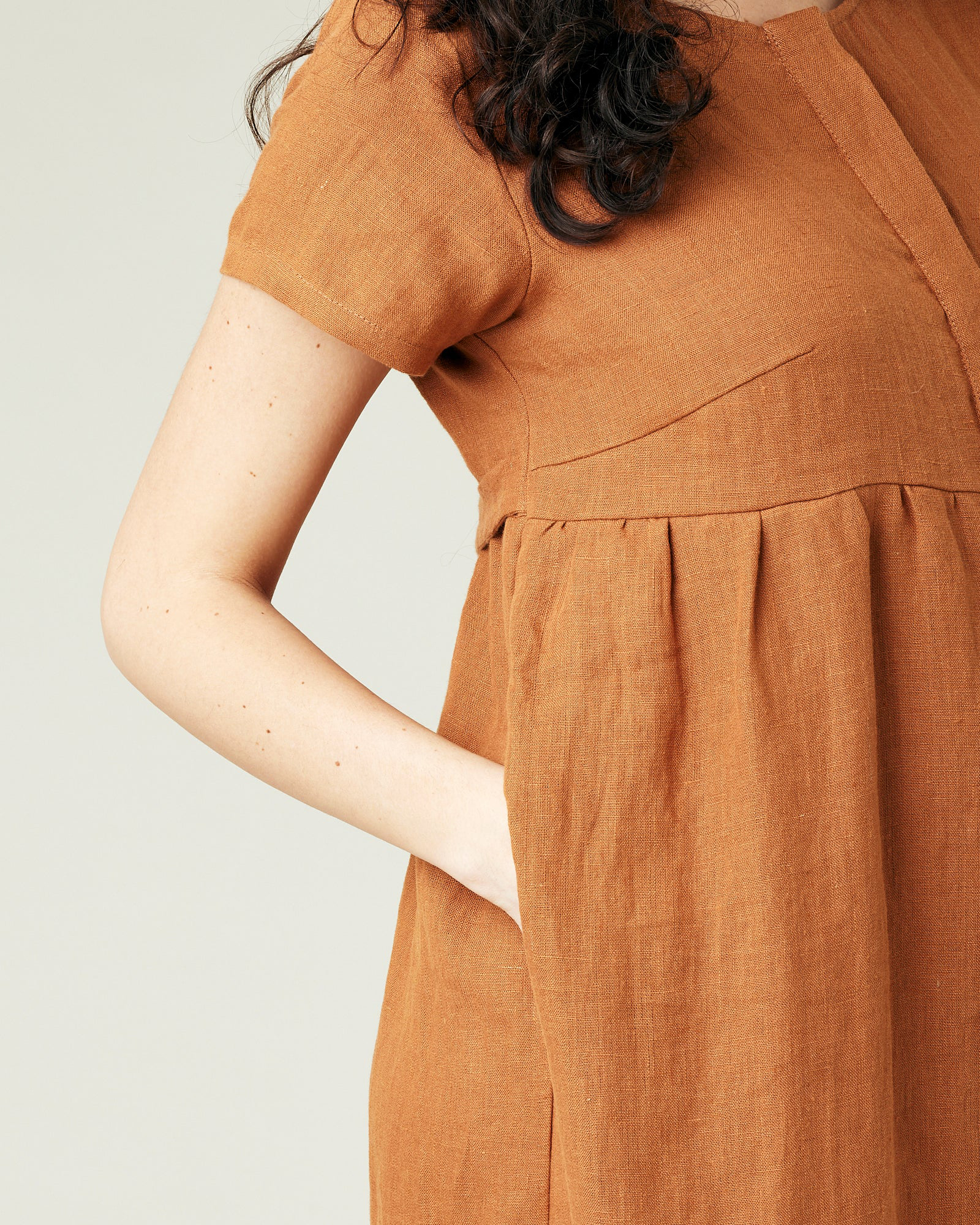 RUST LINEN JUMPSUIT