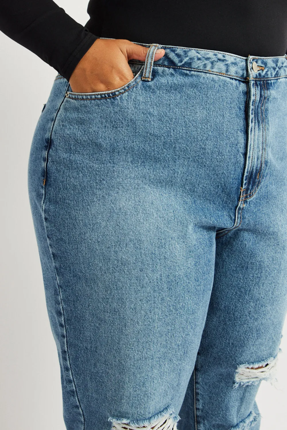 Denim Wide Leg Jeans High Rise