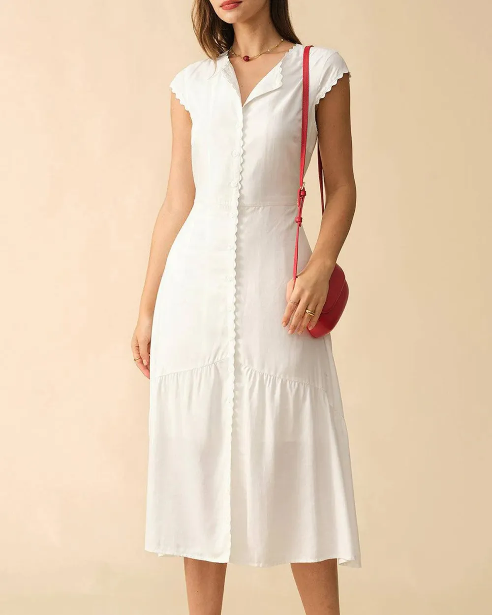 Long white all-match casual dress