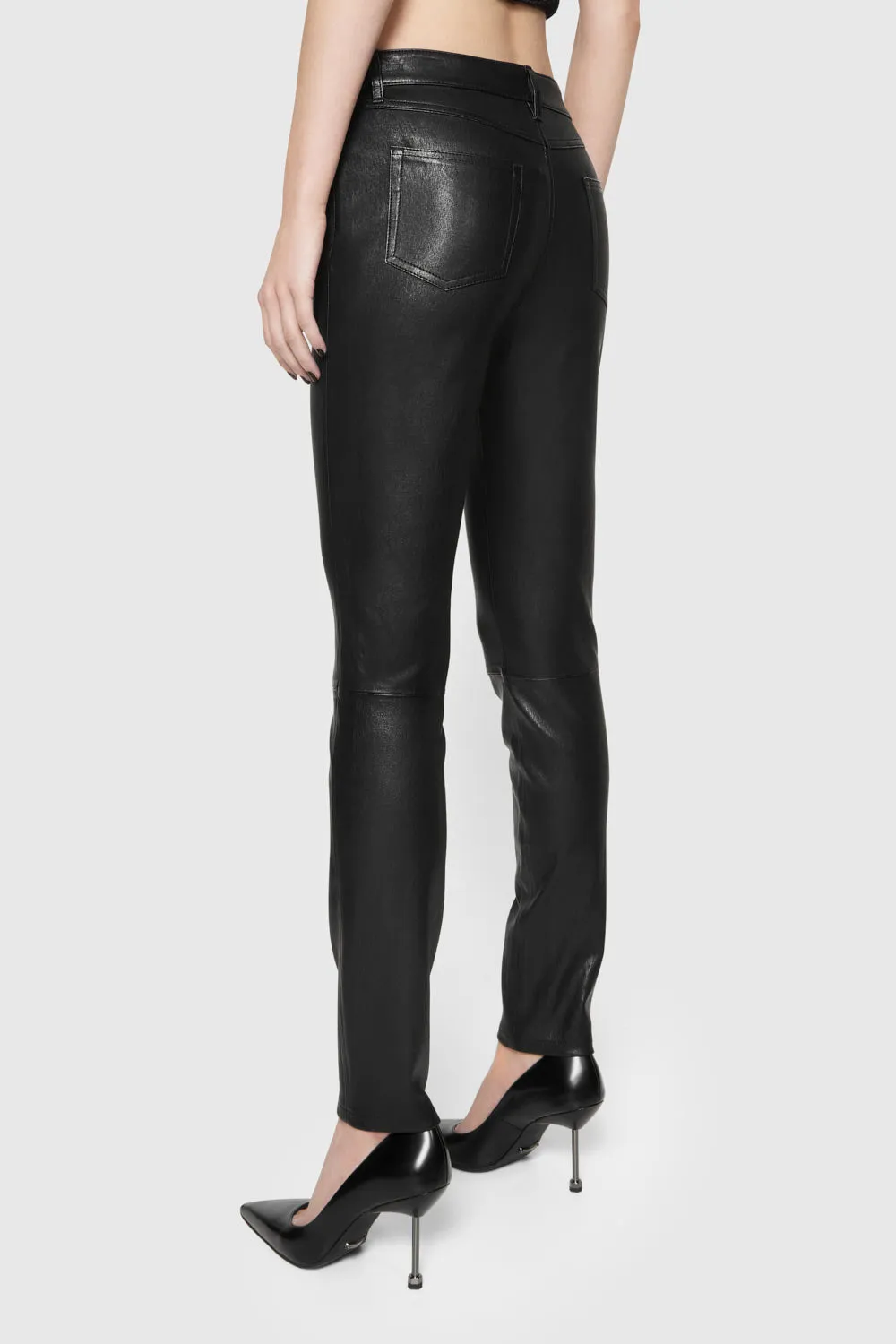 Women's Black Leather Trousers