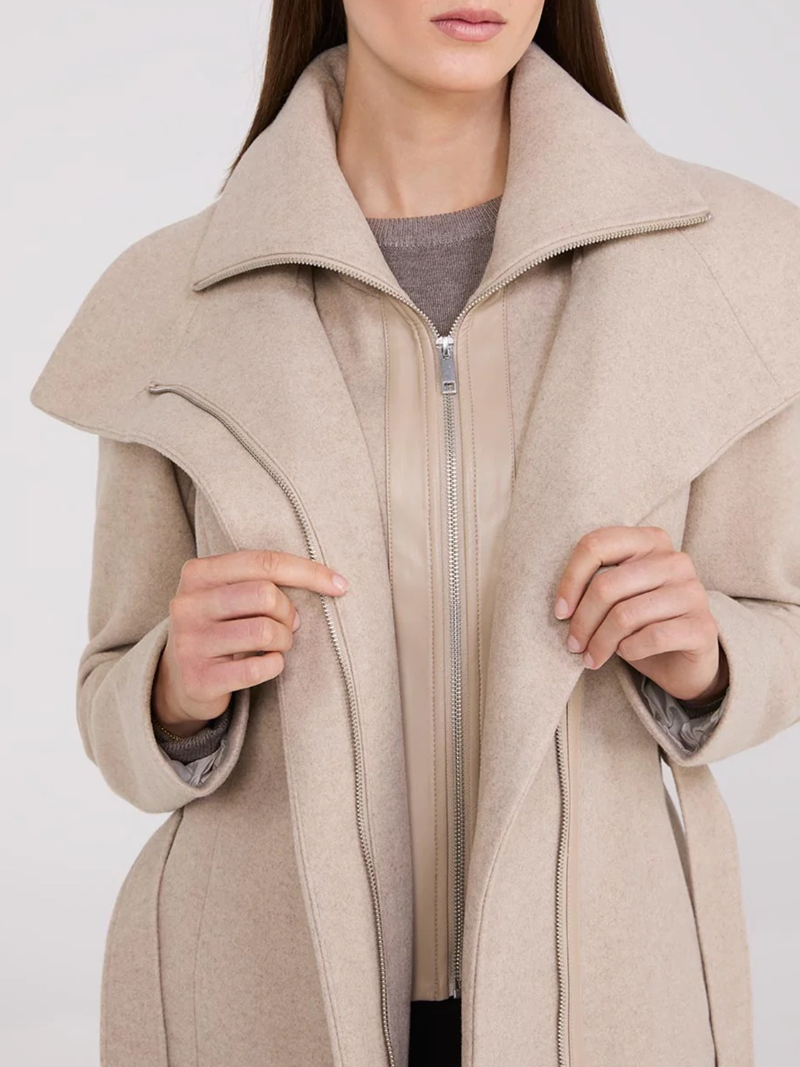 Wide Lapel Wrap Coat