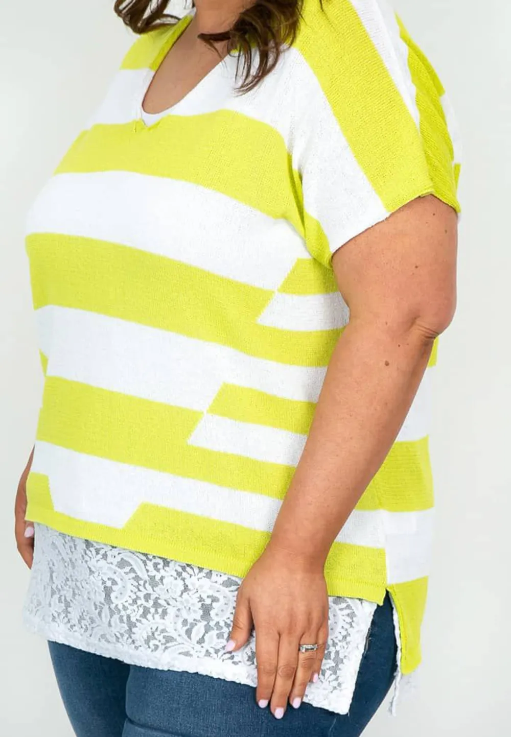 Yellow and White Stripe Knit