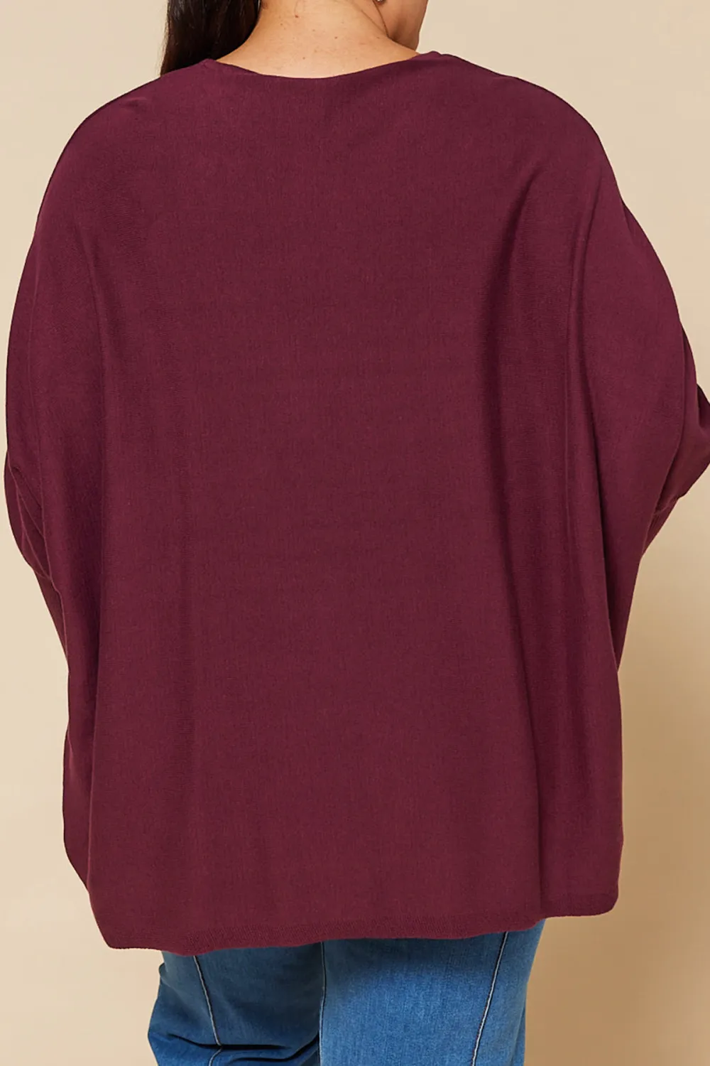 Mia Oversized Jumper In Plum