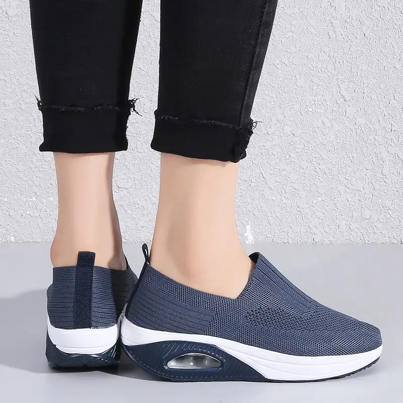 Cilool Casual Shoes Breathable Ladies Platform Sock Sneakers