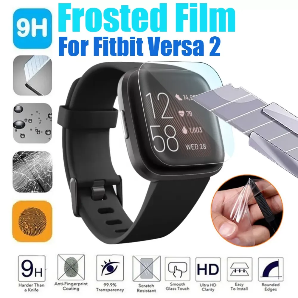 Transparent SmartWatch band Explosion-Proof Protective Glass Frosted TPU HD Full Cover Screen Protector Film For Fitbit Versa2