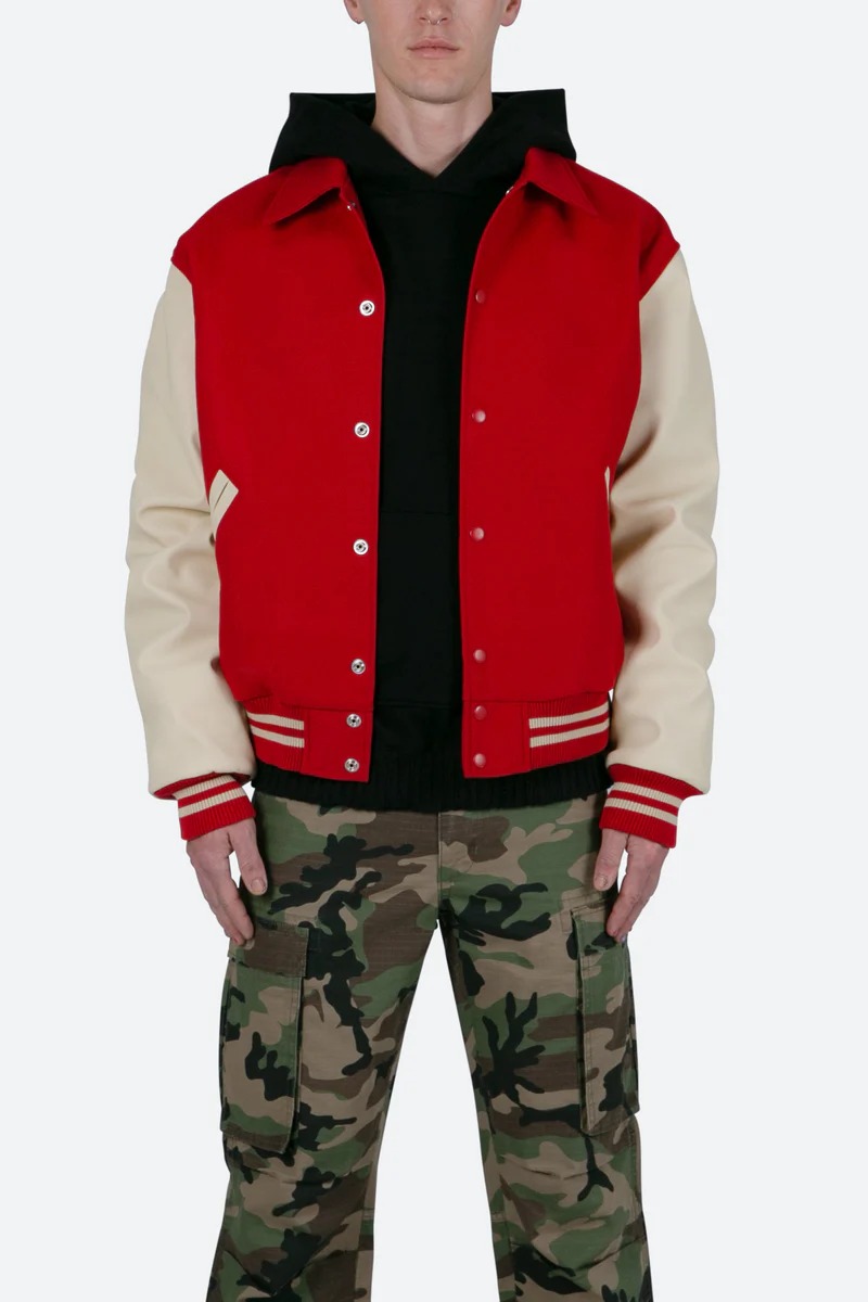 COLLARED VARSITY JACKET