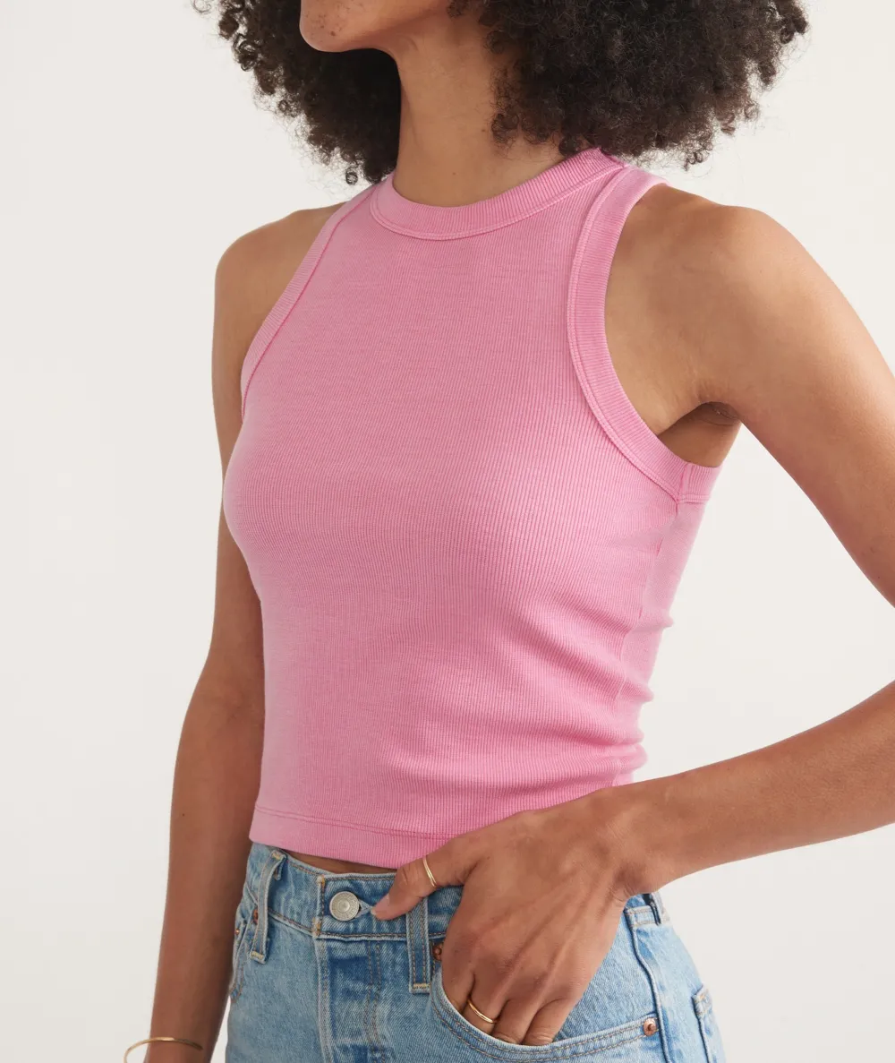 Lexi Rib Sun In High Neck Crop Tank