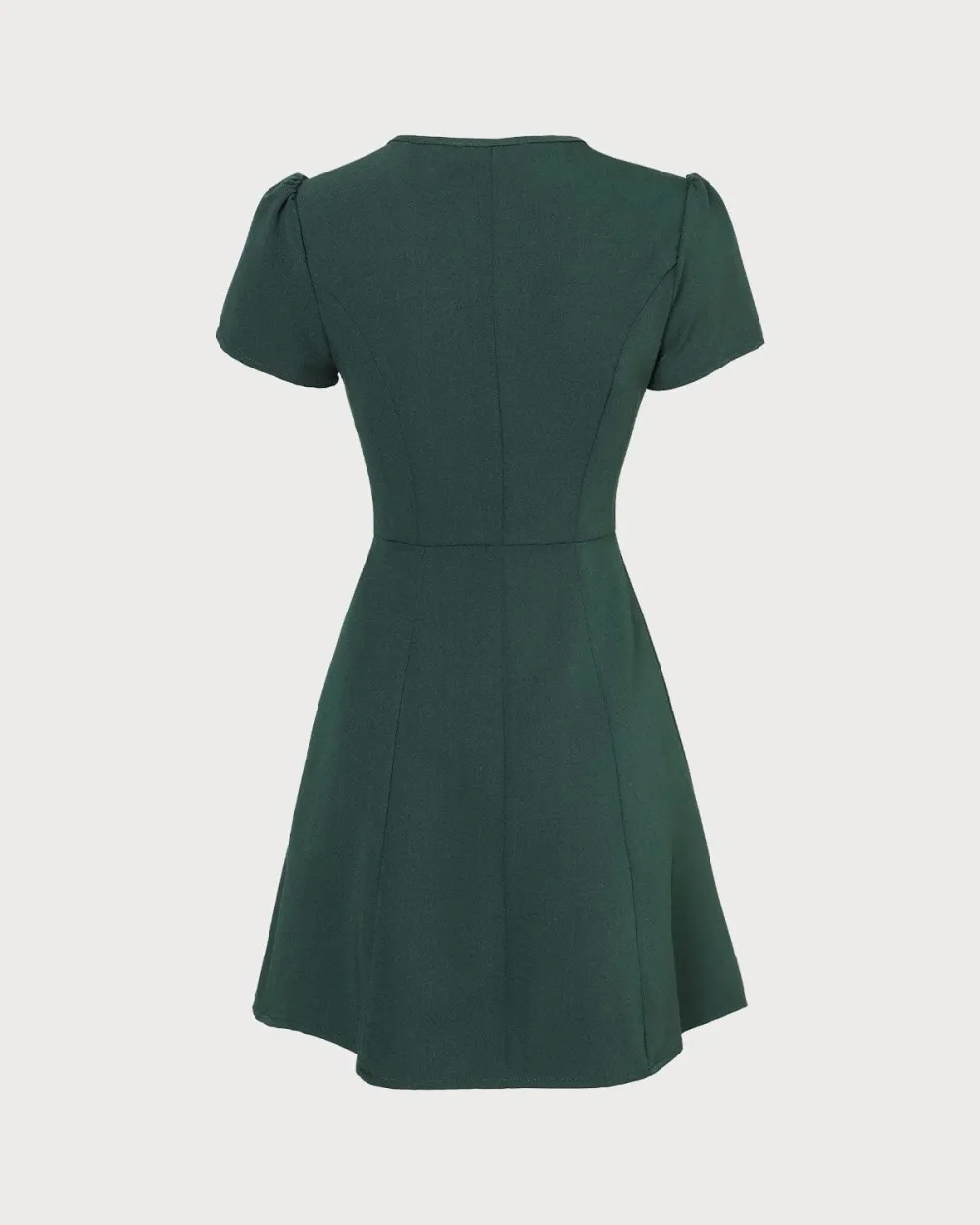 Dark green v-neck suit dress