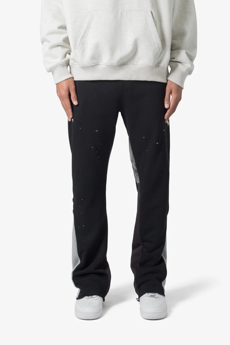 CONTRAST BOOTCUT BLACK SWEATPANTS