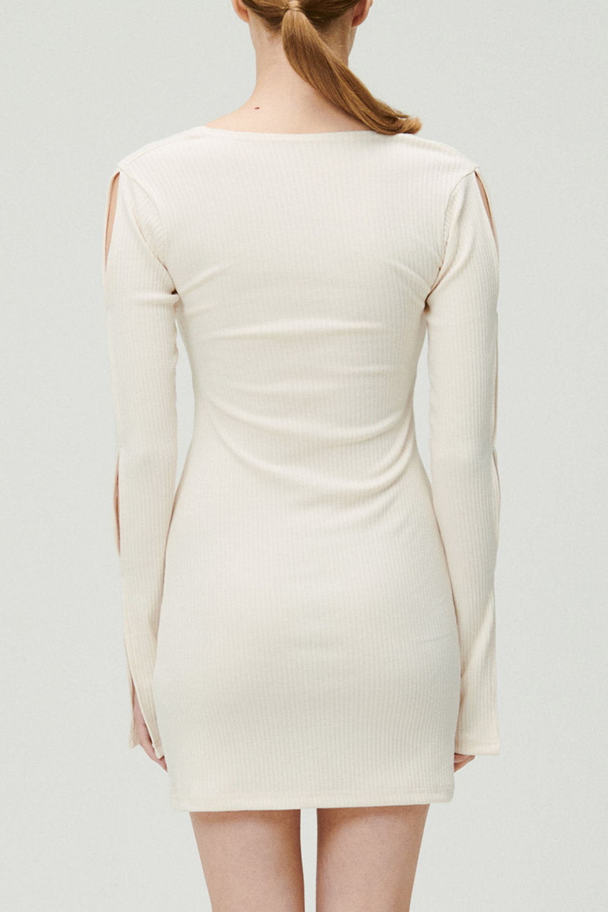 Ayn Square Neck Ribbed Dress