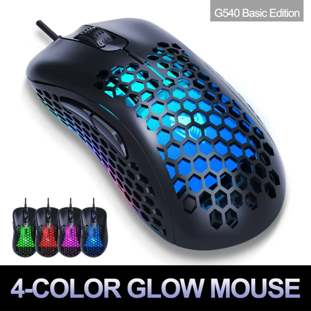 Leilang g540 ergonomic optical cable 6400dpi breathing lamp 6 key photoelectric game mouse for PC and laptop,Cavern hive design