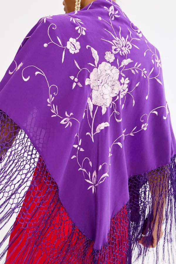 Purple Art Patterns Manila Shawl