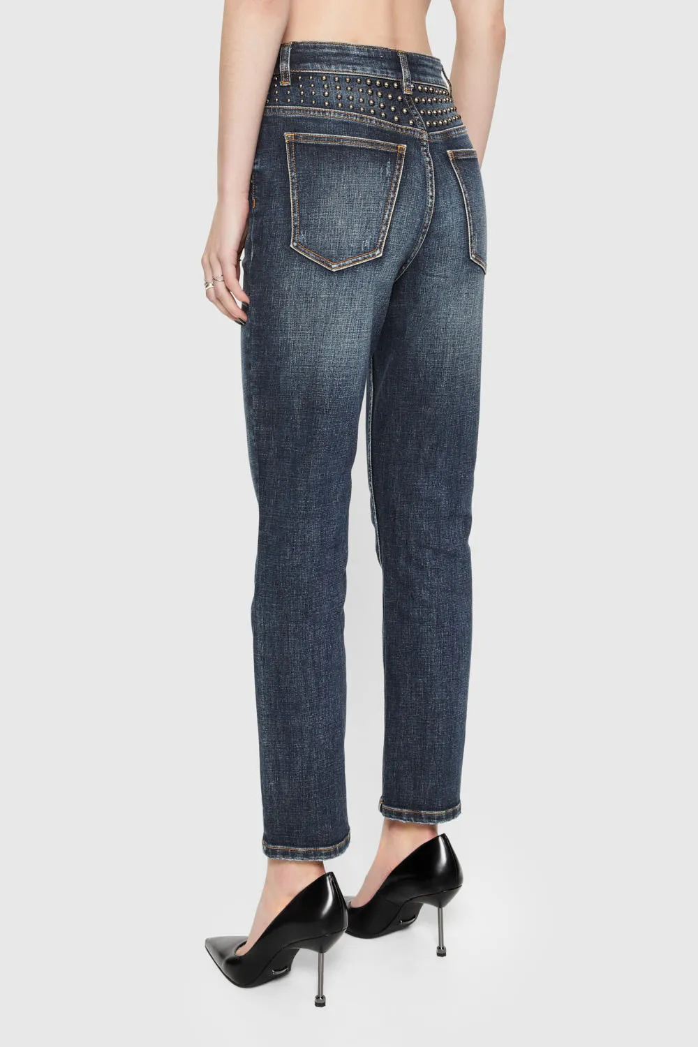 Blue Denim Straight Pants