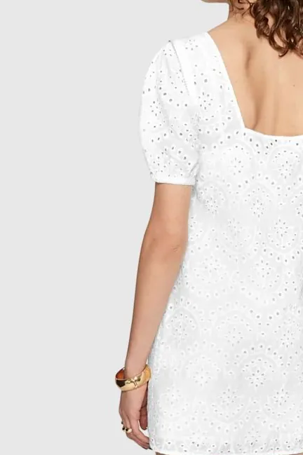 White Fashion Short Sleeve Dress