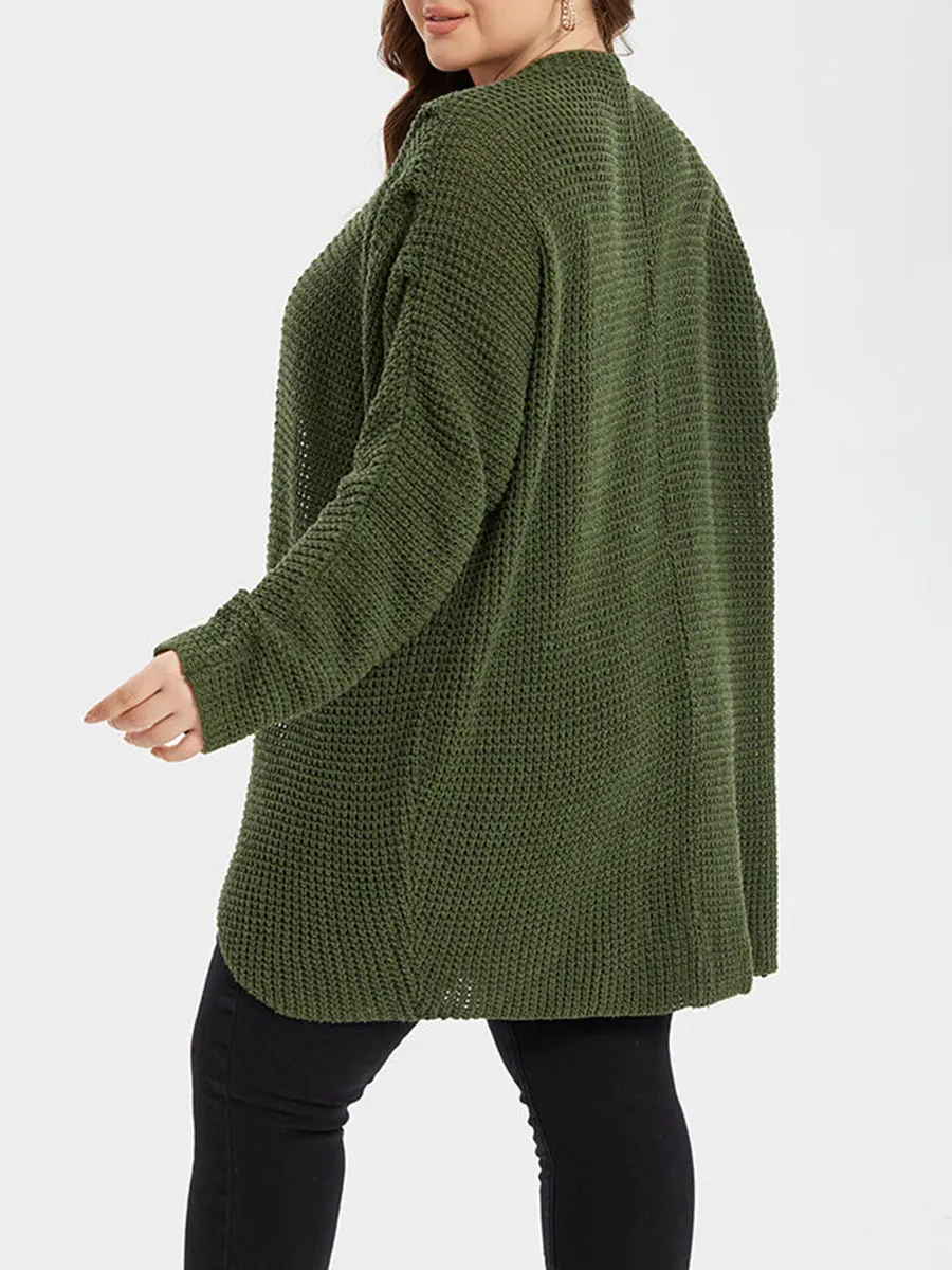 Solid Open Front Cardigan