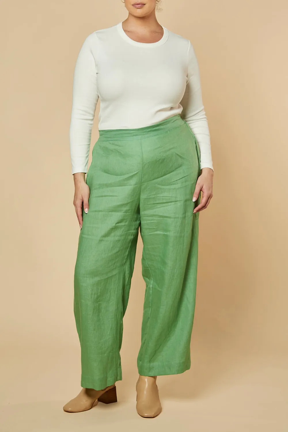 Camille Wide Leg Pant in Jadesheen