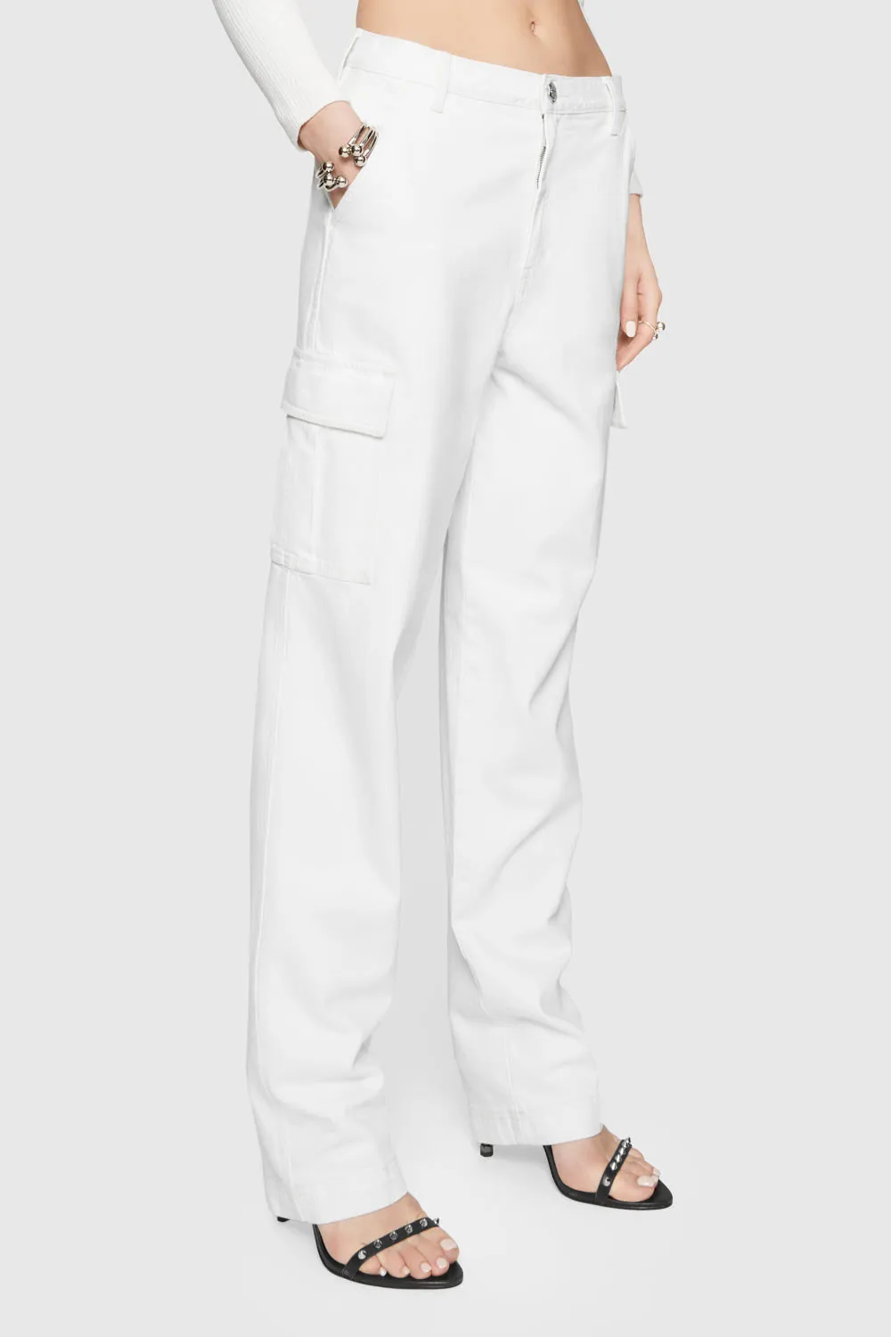 White Straight Pants