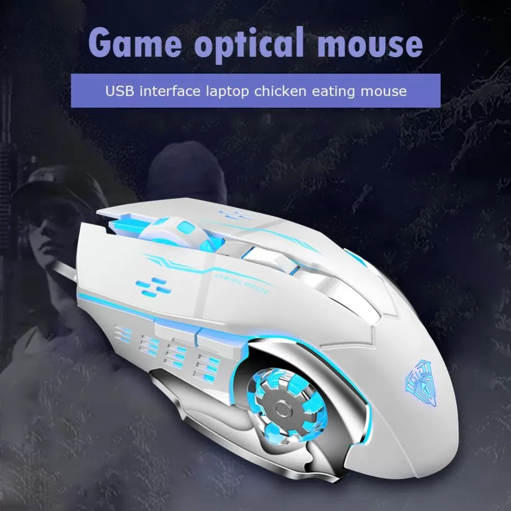 S20 Ergonomic Wired Gaming Mouse Reasonable Thickness Comfortable Touch 6 Button 2400DPI LED USB Computer Mouse Mice