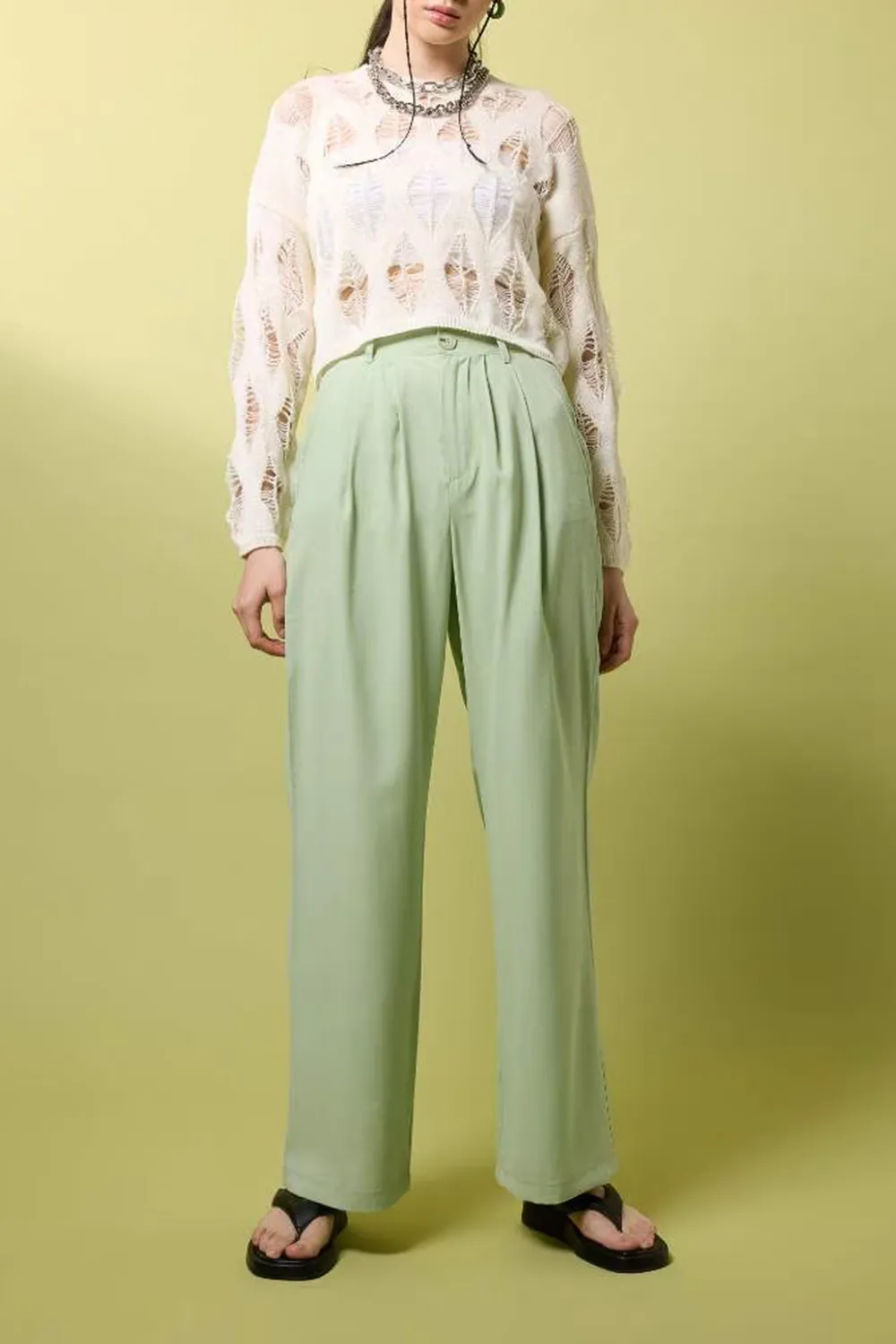 Wide Leg Normal Waist Pocket Trousers