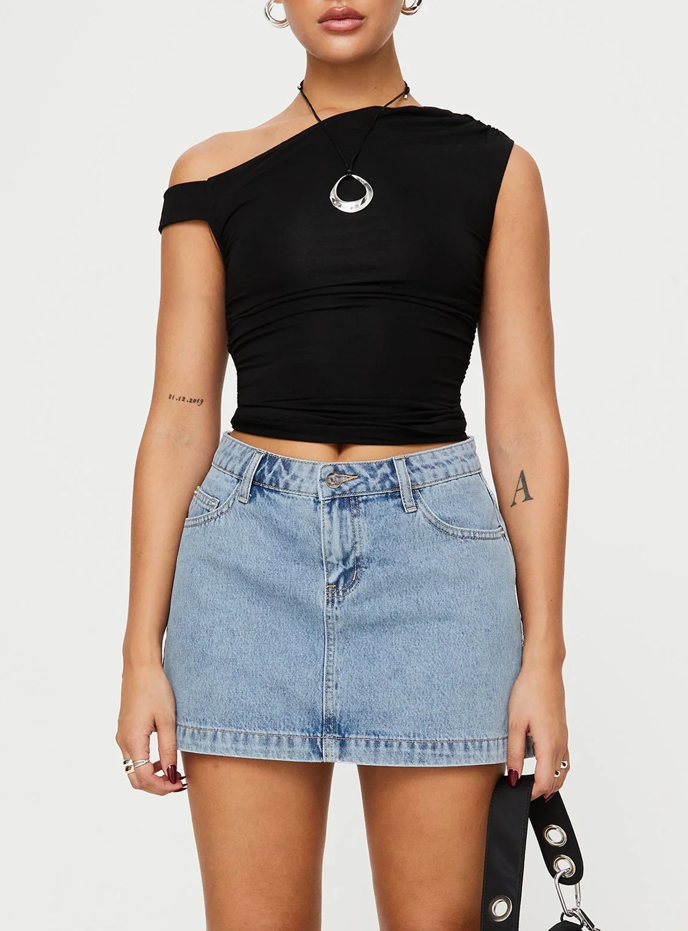 Nickei Denim Mini Skirt