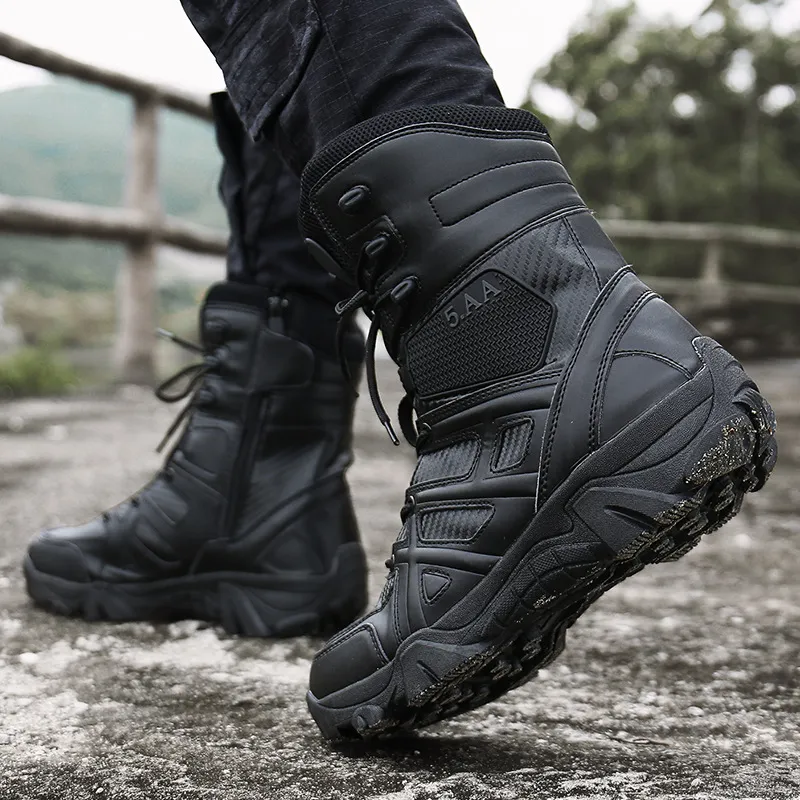 Men's Orthopedic Support Puncture Resistant Tactical Work Boots - For Hikers and Outdoor Enthusiasts