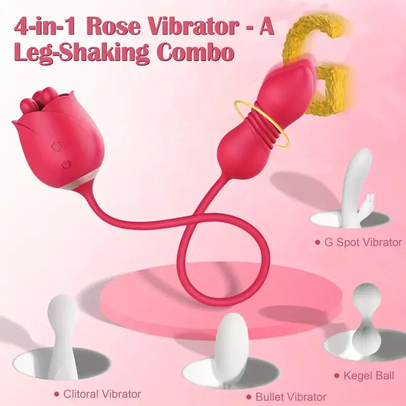 Sex Toys Rose Dildo Vibrator - Rose Sex Toy Thrusting Dildos, Fondling Vibrators Adult Toys, Female Vibrator Clitoris Stimulator