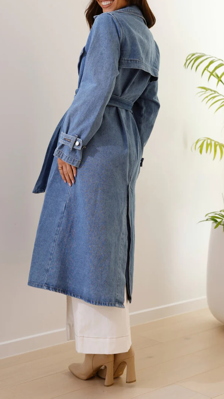 Lui Denim Trench Coat - Denim