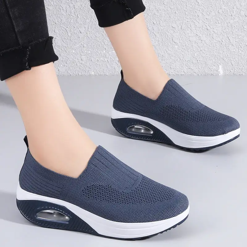 Cilool Casual Shoes Breathable Ladies Platform Sock Sneakers