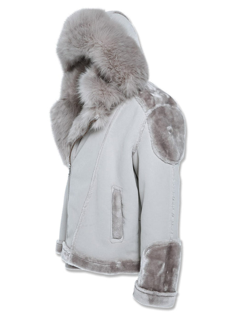 Men's Arctic Wolf Shearling Moto Jacket