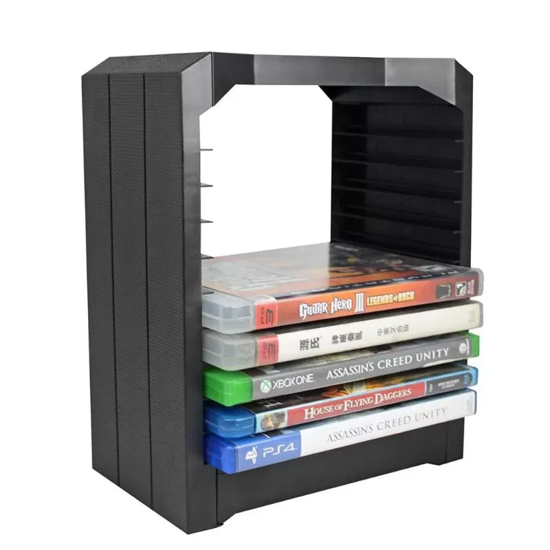 Multifunctional Disk Storage Tower For Games & Blu Ray Discs Storage Tower Holder 10 Game Disks Organizer for Xbox One/PS4