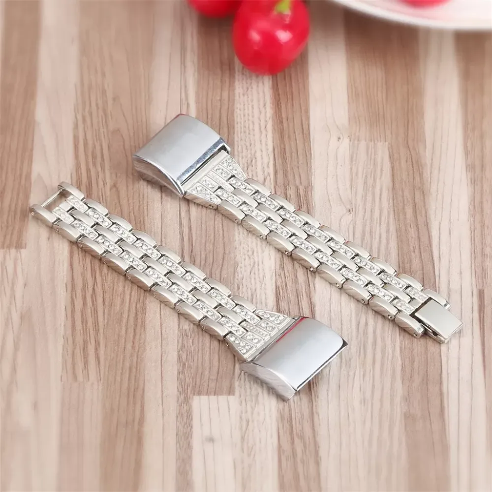 Bling Stainless Steel Metal Bracelet Strap Band Replacement For Fitbit charge 2 Quick Release Running Wrist Support Accessories