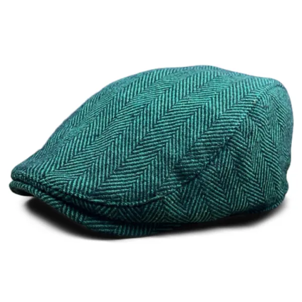 The Irish Cap - Green Herringbone