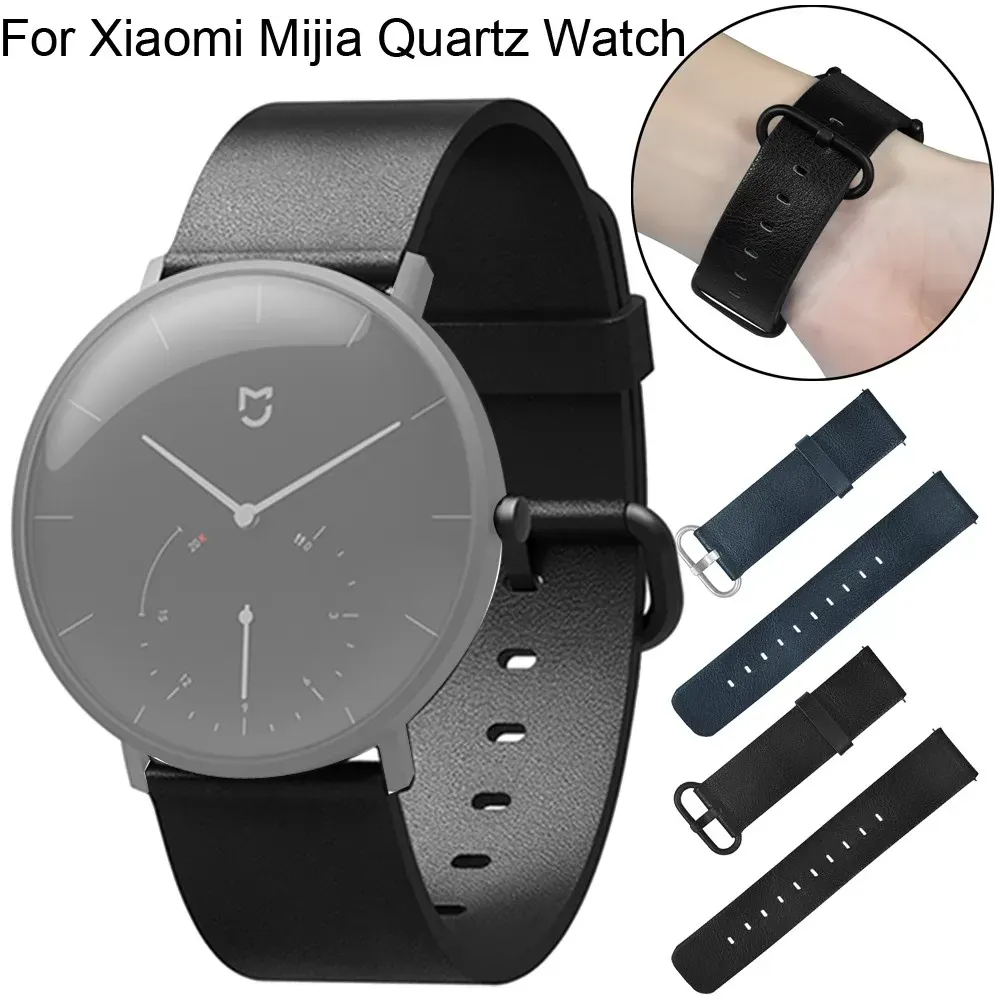 Leather Classic Replacement Watch Band Wristband For Xiaomi Mijia Quartz Watch Quick Release Running Wrist Support Accessories