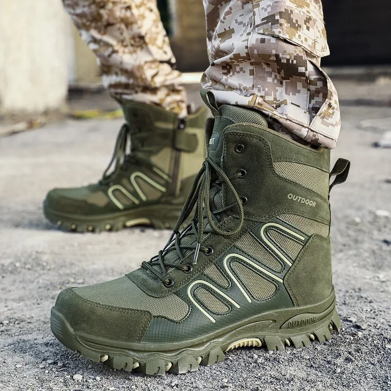 Men's Outdoor Tactical Hiking Boots Non-Slip Breathable Work Boots