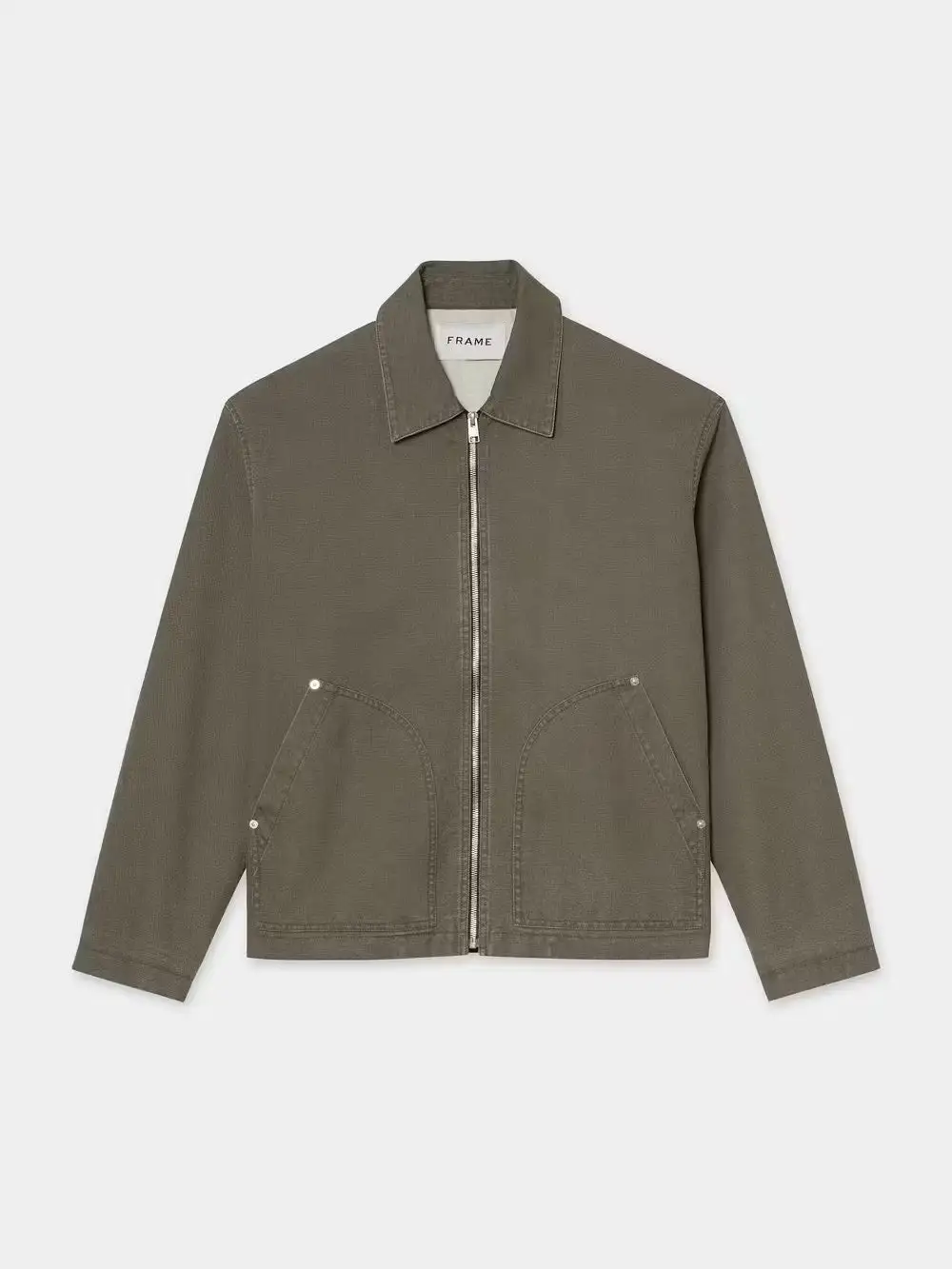 Garment Washed Trucker - Olive Green