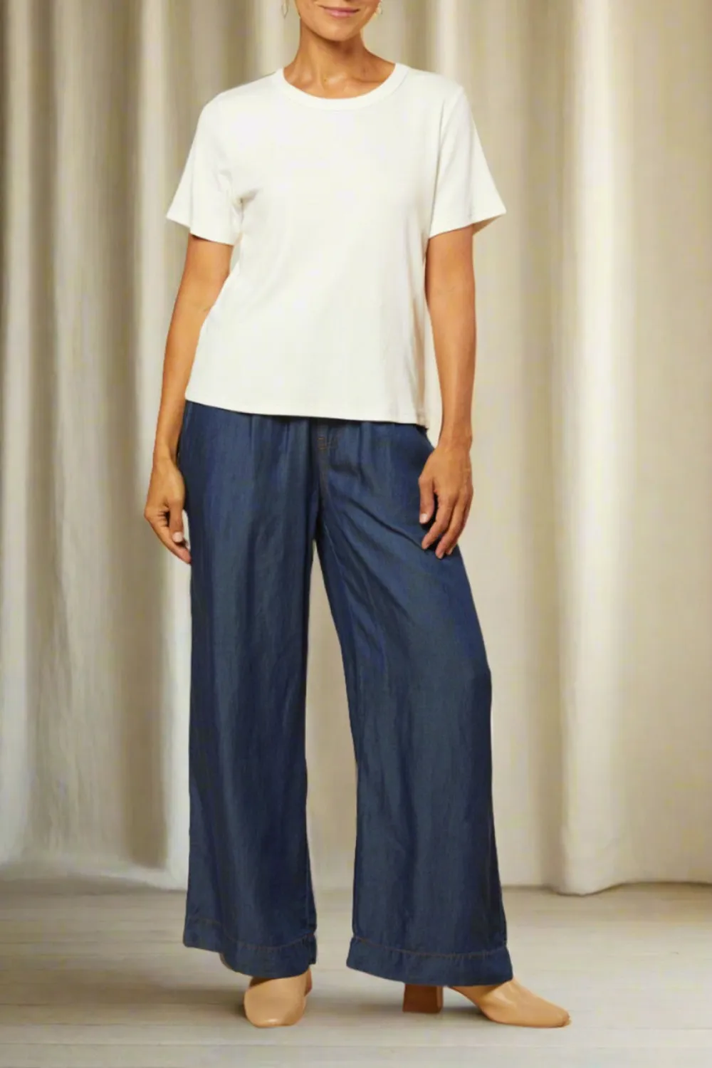 Breezy Relaxed Tencel Pant in Dark Wash