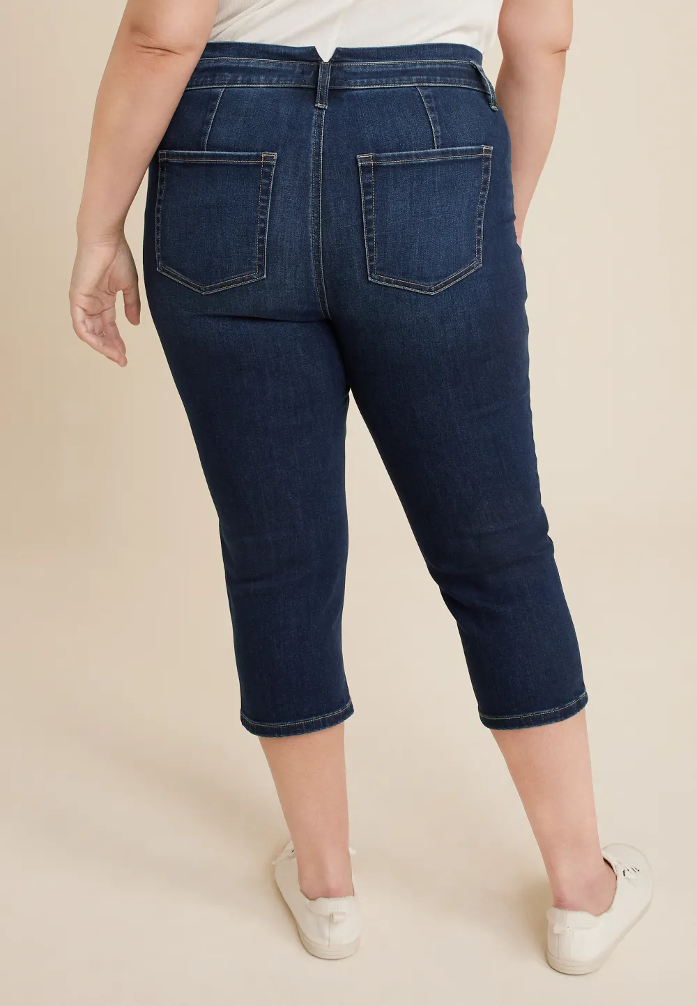 Plus Size m jeans by maurices™ Cool Comfort High Rise Stacked Waist Button Fly Cropped Jean