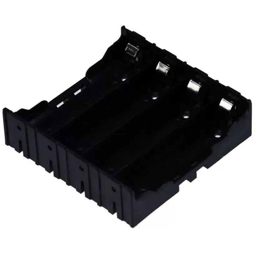 1pcs DIY Black Storage Box Holder Case For 4 x 18650 3.7V Rechargeable Batteries