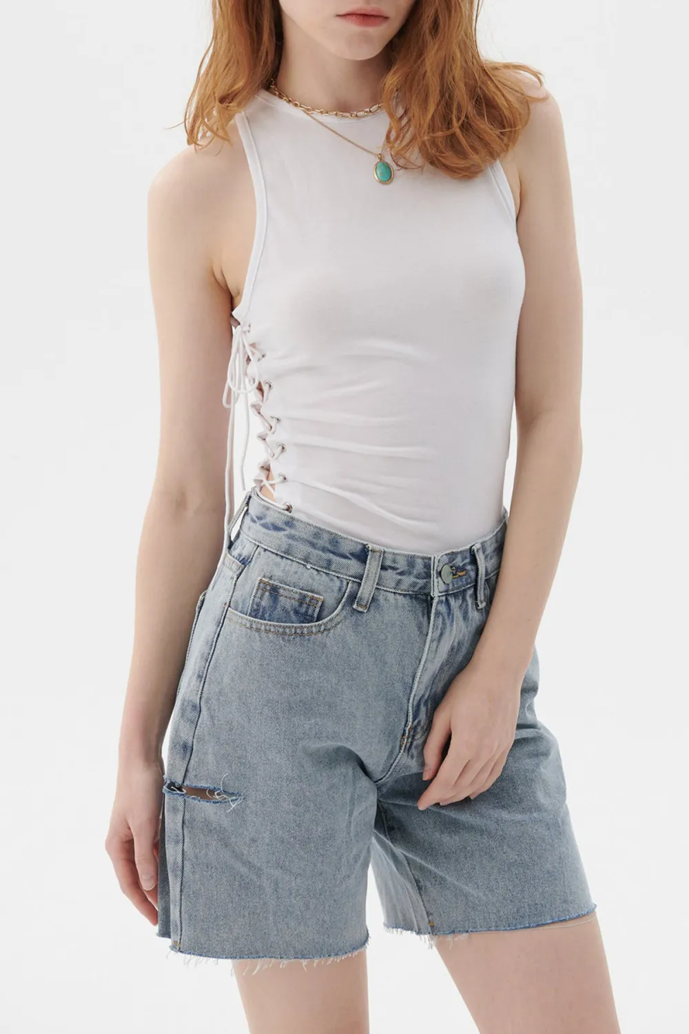 Sloan Cutout Denim Shorts