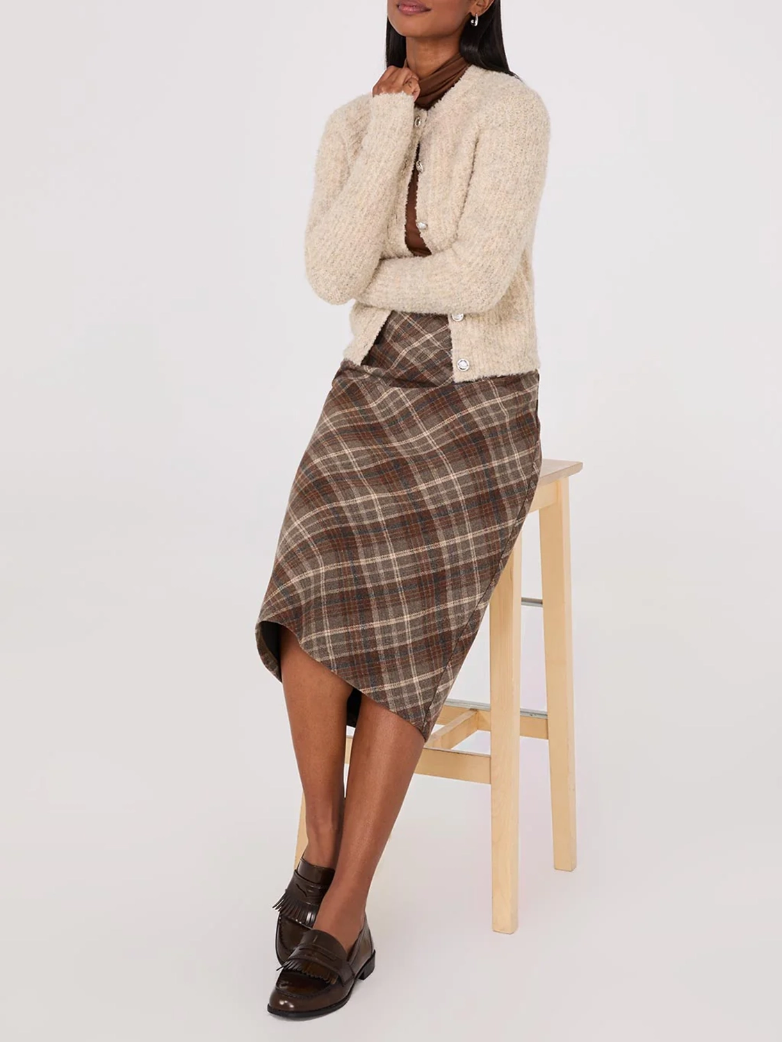 Plaid Belted Skirt