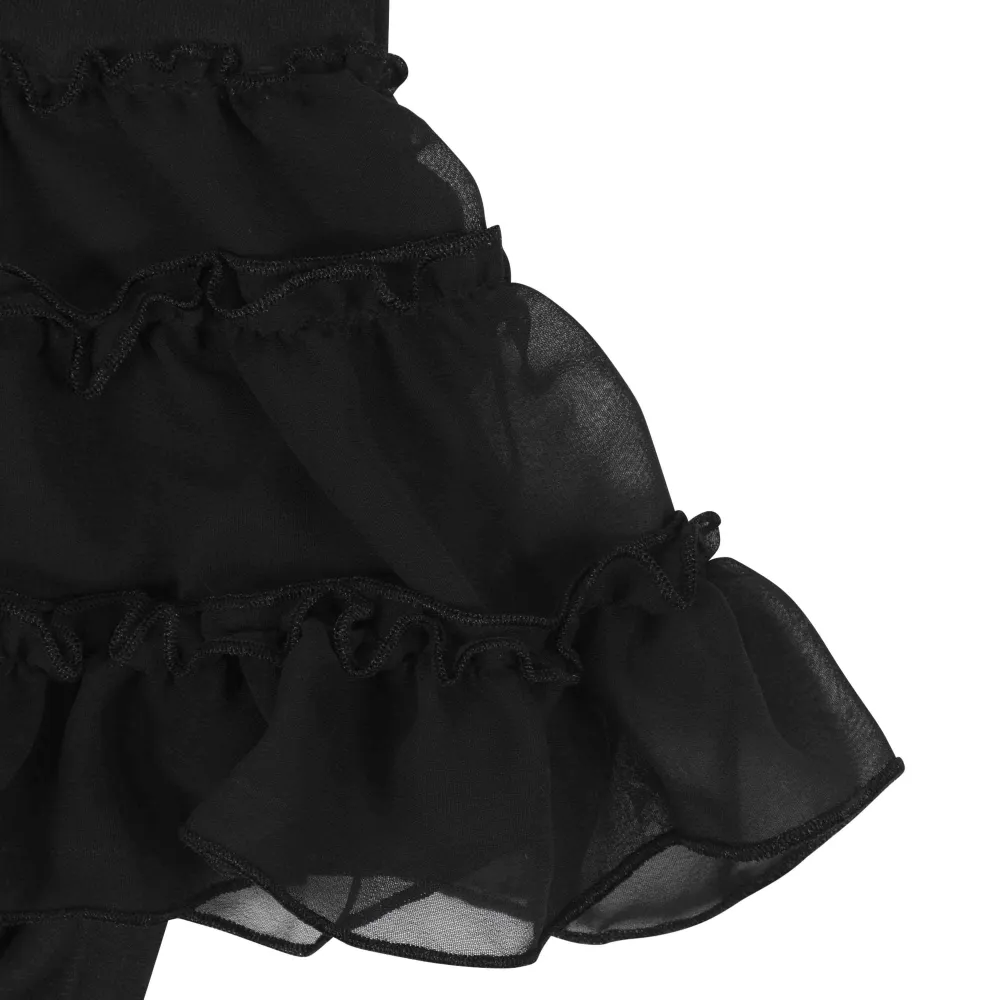 Black Dress Bodysuit with Tutu Skirt